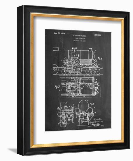 Steam Locomotive Patent-null-Framed Art Print