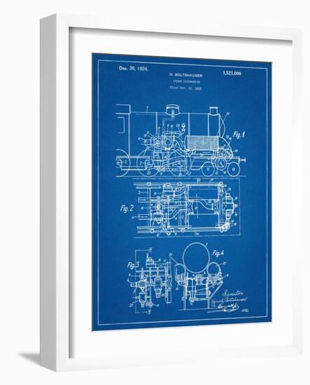 Steam Locomotive Patent-null-Framed Art Print