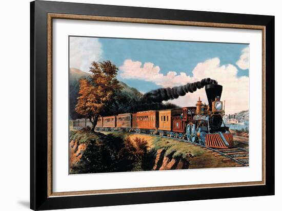 Steam Locomotive-Currier & Ives-Framed Art Print