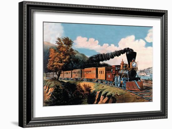 Steam Locomotive-Currier & Ives-Framed Art Print