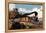 Steam Locomotive-Currier & Ives-Framed Stretched Canvas