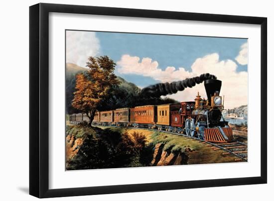 Steam Locomotive-Currier & Ives-Framed Art Print