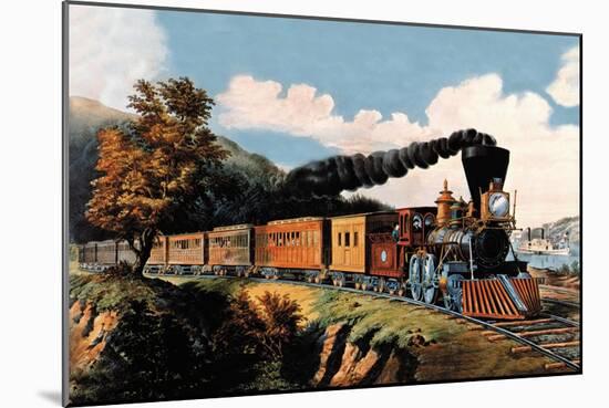 Steam Locomotive-Currier & Ives-Mounted Art Print