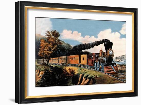 Steam Locomotive-Currier & Ives-Framed Art Print