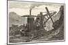 Steam Navvy Excavation Machine Used in Making a New Dock in Swansea-null-Mounted Art Print
