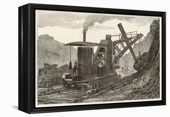 Steam Navvy Excavation Machine Used in Making a New Dock in Swansea-null-Framed Stretched Canvas