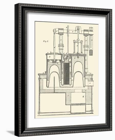 Steam Power Piston Chamber Cutaway-null-Framed Art Print