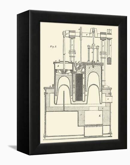 Steam Power Piston Chamber Cutaway-null-Framed Stretched Canvas