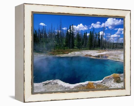 Steam Rising from Abyss Pool in West Thumb Geyser Basin, Yellowstone National Park, USA-John Elk III-Framed Premier Image Canvas