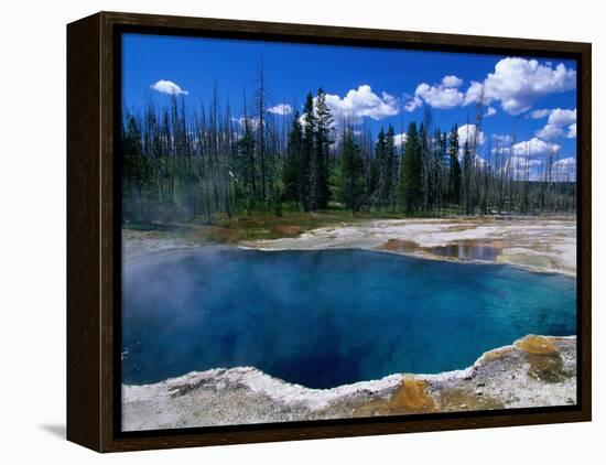 Steam Rising from Abyss Pool in West Thumb Geyser Basin, Yellowstone National Park, USA-John Elk III-Framed Premier Image Canvas