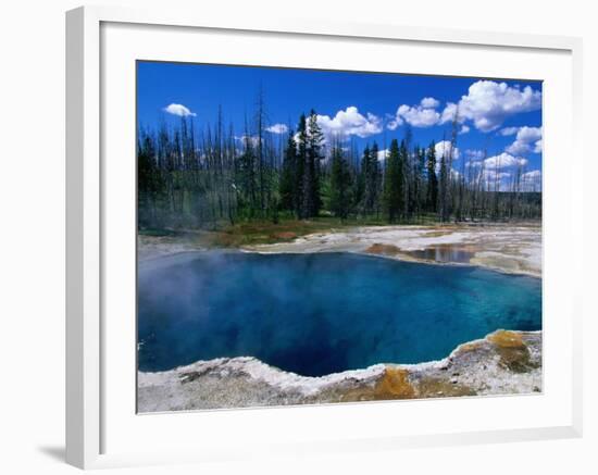 Steam Rising from Abyss Pool in West Thumb Geyser Basin, Yellowstone National Park, USA-John Elk III-Framed Photographic Print