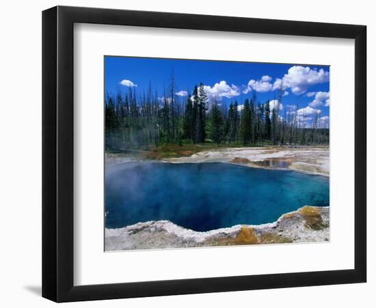 Steam Rising from Abyss Pool in West Thumb Geyser Basin, Yellowstone National Park, USA-John Elk III-Framed Photographic Print