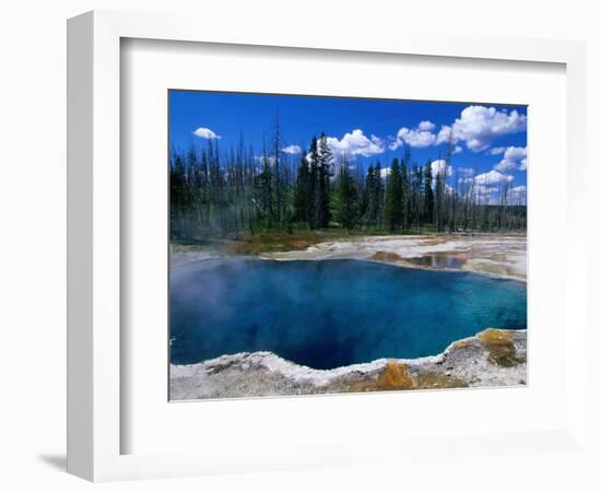 Steam Rising from Abyss Pool in West Thumb Geyser Basin, Yellowstone National Park, USA-John Elk III-Framed Photographic Print