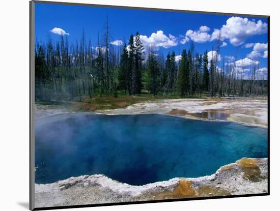 Steam Rising from Abyss Pool in West Thumb Geyser Basin, Yellowstone National Park, USA-John Elk III-Mounted Photographic Print