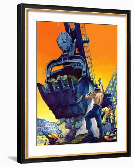 "Steam Shovel,"September 17, 1938-Ski Weld-Framed Giclee Print