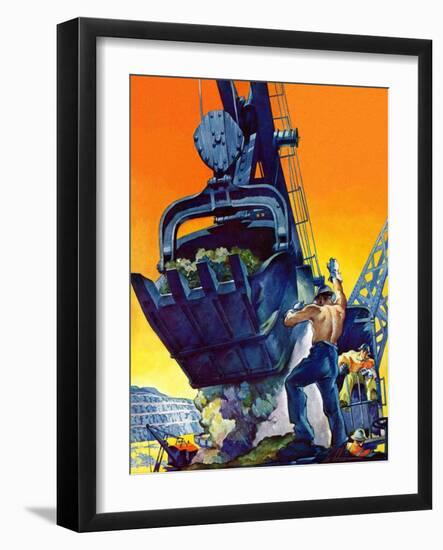 "Steam Shovel,"September 17, 1938-Ski Weld-Framed Giclee Print