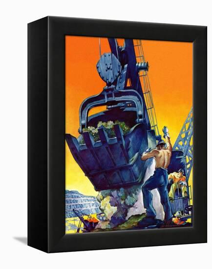 "Steam Shovel,"September 17, 1938-Ski Weld-Framed Premier Image Canvas