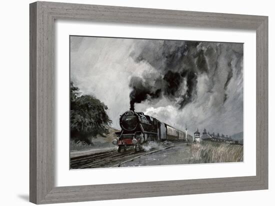 Steam Train at Garsdale, Cumbria-John Cooke-Framed Giclee Print