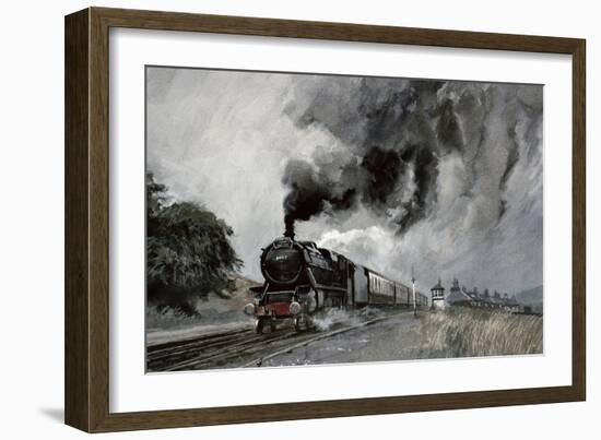 Steam Train at Garsdale, Cumbria-John Cooke-Framed Giclee Print