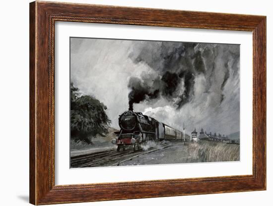 Steam Train at Garsdale, Cumbria-John Cooke-Framed Giclee Print