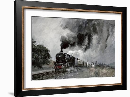 Steam Train at Garsdale, Cumbria-John Cooke-Framed Giclee Print