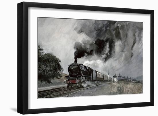 Steam Train at Garsdale, Cumbria-John Cooke-Framed Giclee Print