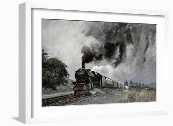 Steam Train at Garsdale, Cumbria-John Cooke-Framed Giclee Print