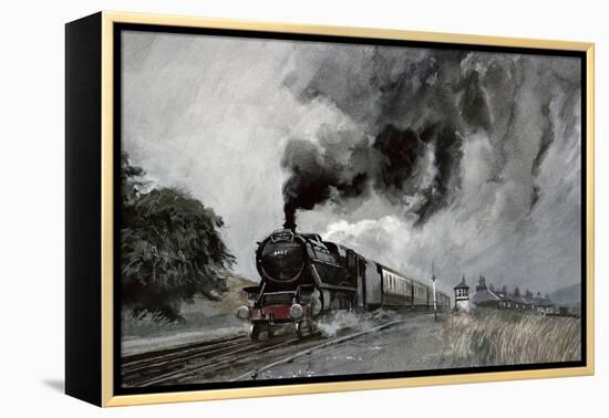 Steam Train at Garsdale, Cumbria-John Cooke-Framed Premier Image Canvas