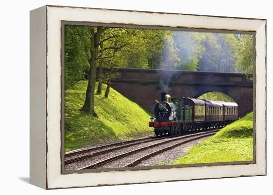 Steam Train on Bluebell Railway, Horsted Keynes, West Sussex, England, United Kingdom, Europe-Neil Farrin-Framed Premier Image Canvas