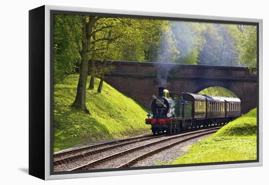 Steam Train on Bluebell Railway, Horsted Keynes, West Sussex, England, United Kingdom, Europe-Neil Farrin-Framed Premier Image Canvas