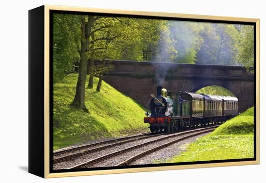 Steam Train on Bluebell Railway, Horsted Keynes, West Sussex, England, United Kingdom, Europe-Neil Farrin-Framed Premier Image Canvas