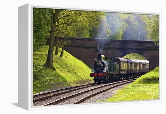 Steam Train on Bluebell Railway, Horsted Keynes, West Sussex, England, United Kingdom, Europe-Neil Farrin-Framed Premier Image Canvas