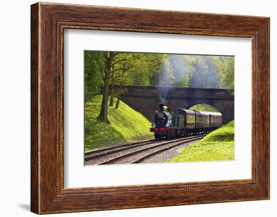 Steam Train on Bluebell Railway, Horsted Keynes, West Sussex, England, United Kingdom, Europe-Neil Farrin-Framed Photographic Print