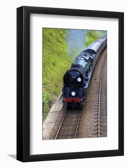 Steam Train on Bluebell Railway, Horsted Keynes, West Sussex, England, United Kingdom, Europe-Neil Farrin-Framed Photographic Print