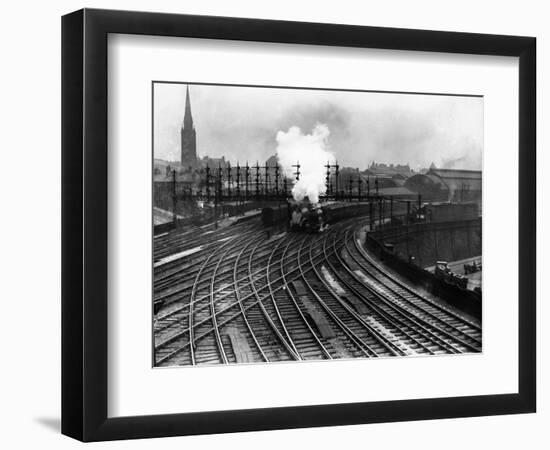 Steam Trains Depart from Newcastle Station-null-Framed Photographic Print