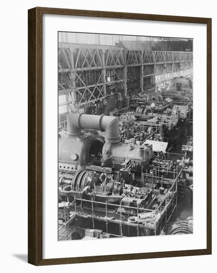 Steam Turbines Being Assembled-null-Framed Photographic Print