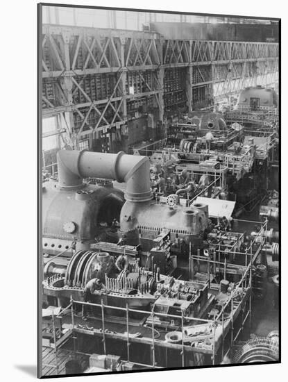 Steam Turbines Being Assembled-null-Mounted Photographic Print