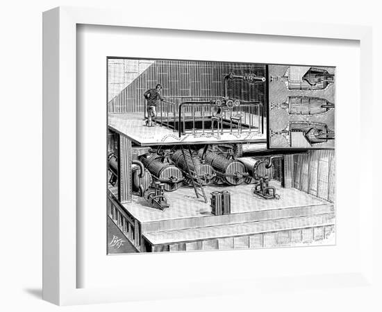 Steam Turbines Fitted into the Dover Packet Boat Queen, 1904-null-Framed Giclee Print