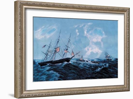 Steam Wreck-Currier & Ives-Framed Art Print