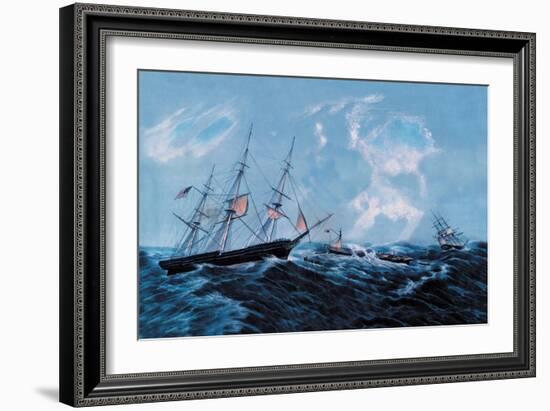 Steam Wreck-Currier & Ives-Framed Art Print