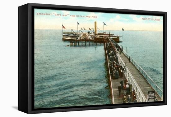 Steamboat at Dreamland Pier, Coney Island, New York City-null-Framed Stretched Canvas