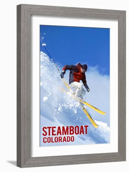 Steamboat, Colorado - Skier-Lantern Press-Framed Art Print