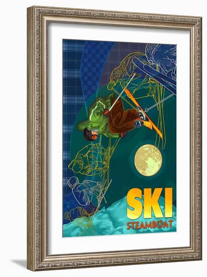 Steamboat, Colorado - Timelapse Skier-Lantern Press-Framed Art Print