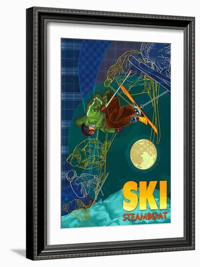 Steamboat, Colorado - Timelapse Skier-Lantern Press-Framed Art Print