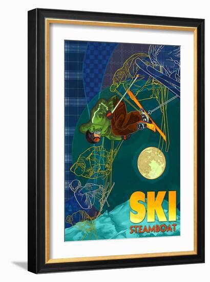 Steamboat, Colorado - Timelapse Skier-Lantern Press-Framed Premium Giclee Print