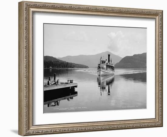 Steamboat Doris on Lake Placid, Adirondack Mountains, C.1902-null-Framed Photographic Print