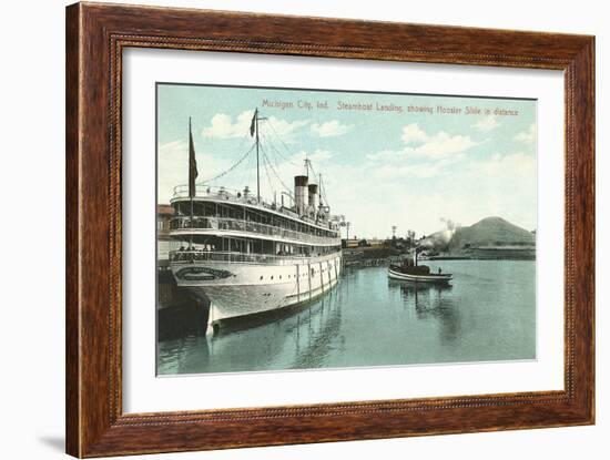 Steamboat Landing, Michigan City-null-Framed Art Print