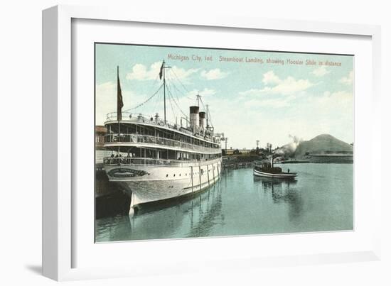 Steamboat Landing, Michigan City-null-Framed Art Print