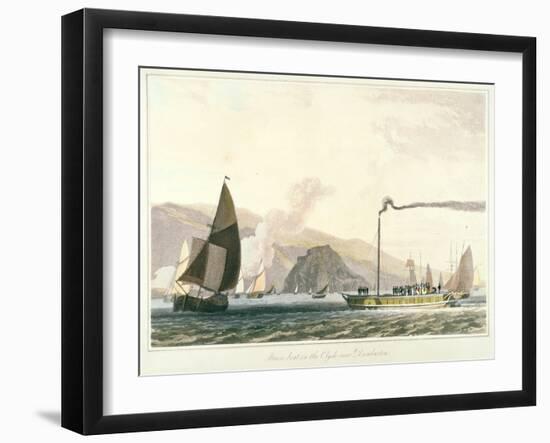 Steamboat on the Clyde Near Dumbarton, C1814-William Daniell-Framed Giclee Print