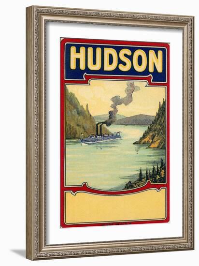 Steamboat on the Hudson River-null-Framed Art Print